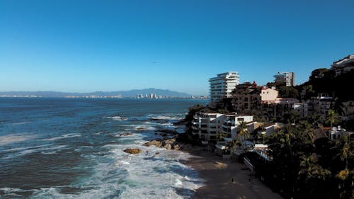 Drone Footage of a Coastal Town