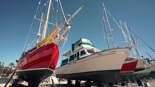 Hauled Out Boats at a Marina