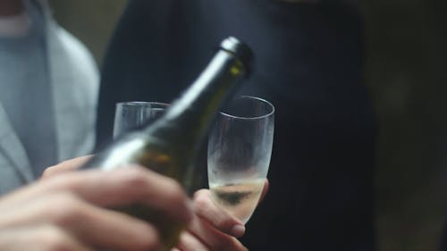 Close Up Video of a Person Pouring Champagne