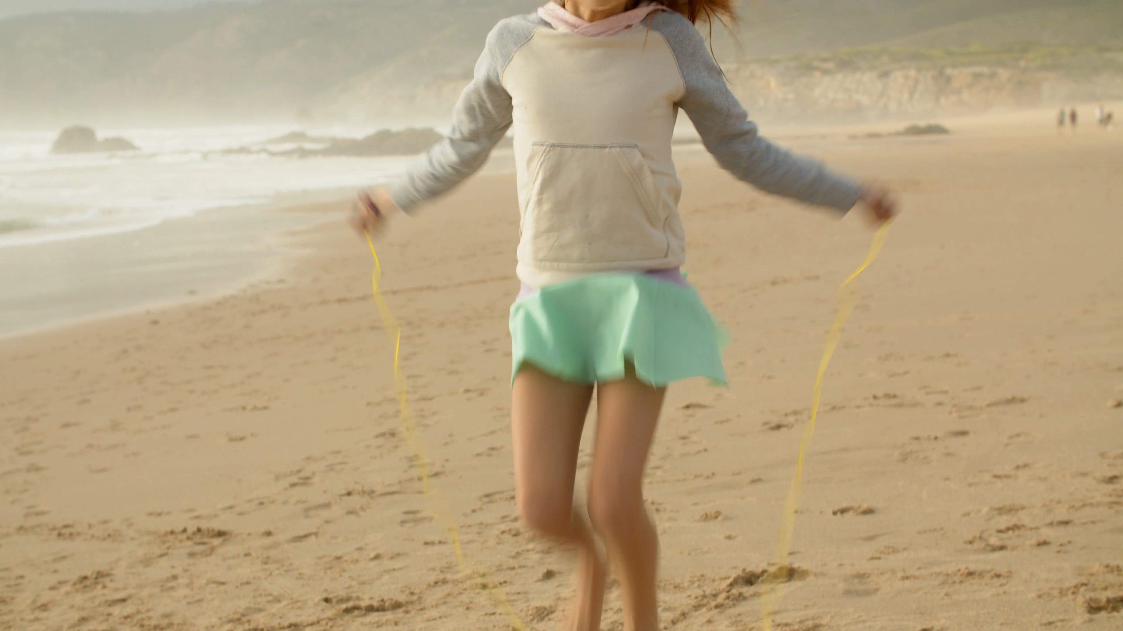 Girl Doing Jump Rope at the Beach Free Stock Video Footage, Royalty ...