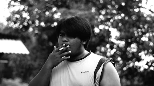 Man Smoking a Cigarette