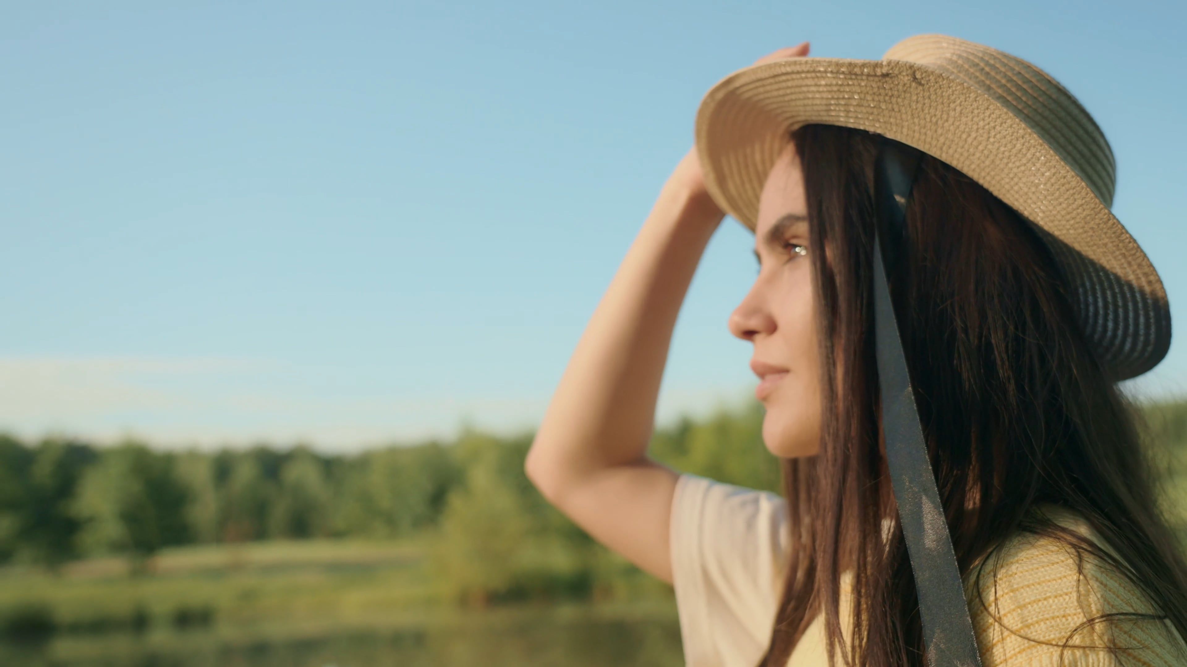 Woman Looking At Camera While in the Forest · Free Stock Video