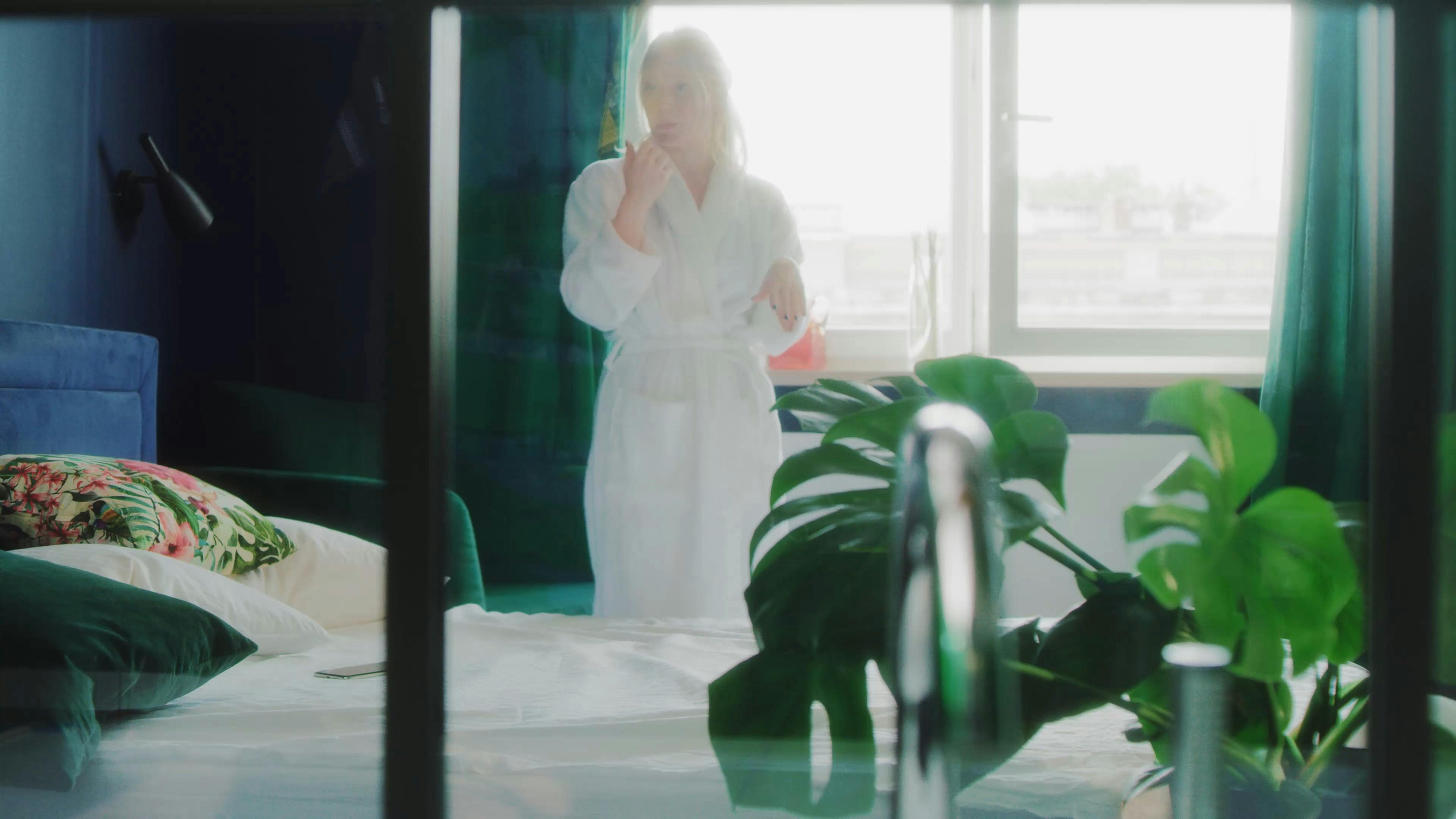 A Woman Blowing on Wet Nail Polish Free Stock Video Footage, Royalty