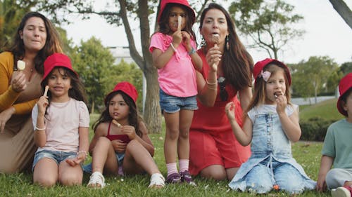 Group of People Eating Ice Cream