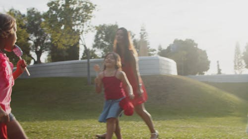 Children Walking In the Park