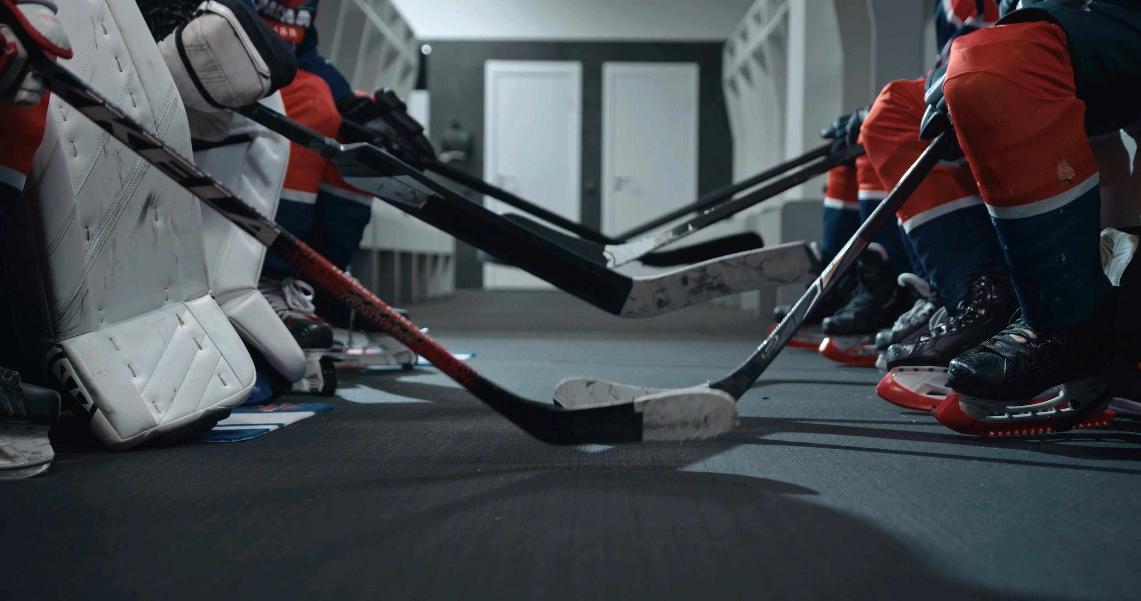 Players Tapping Their Hockey Sticks Free Stock Video Footage, Royalty