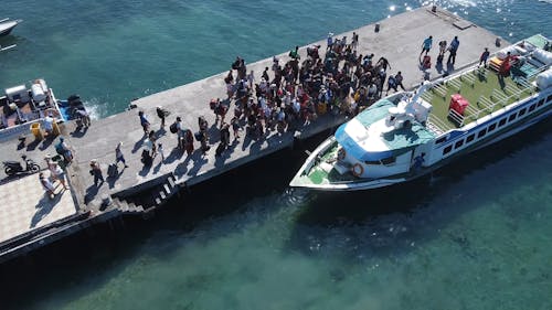 People Riding a Ferry Boat