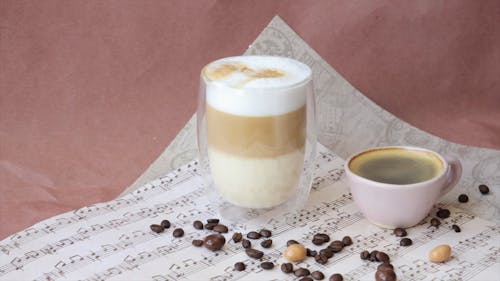 Dalgona Coffee and Espresso in a Cup