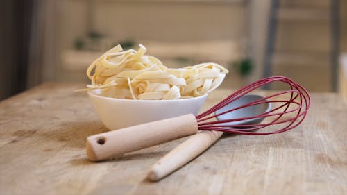 Fettuccine Pasta on a Bowl