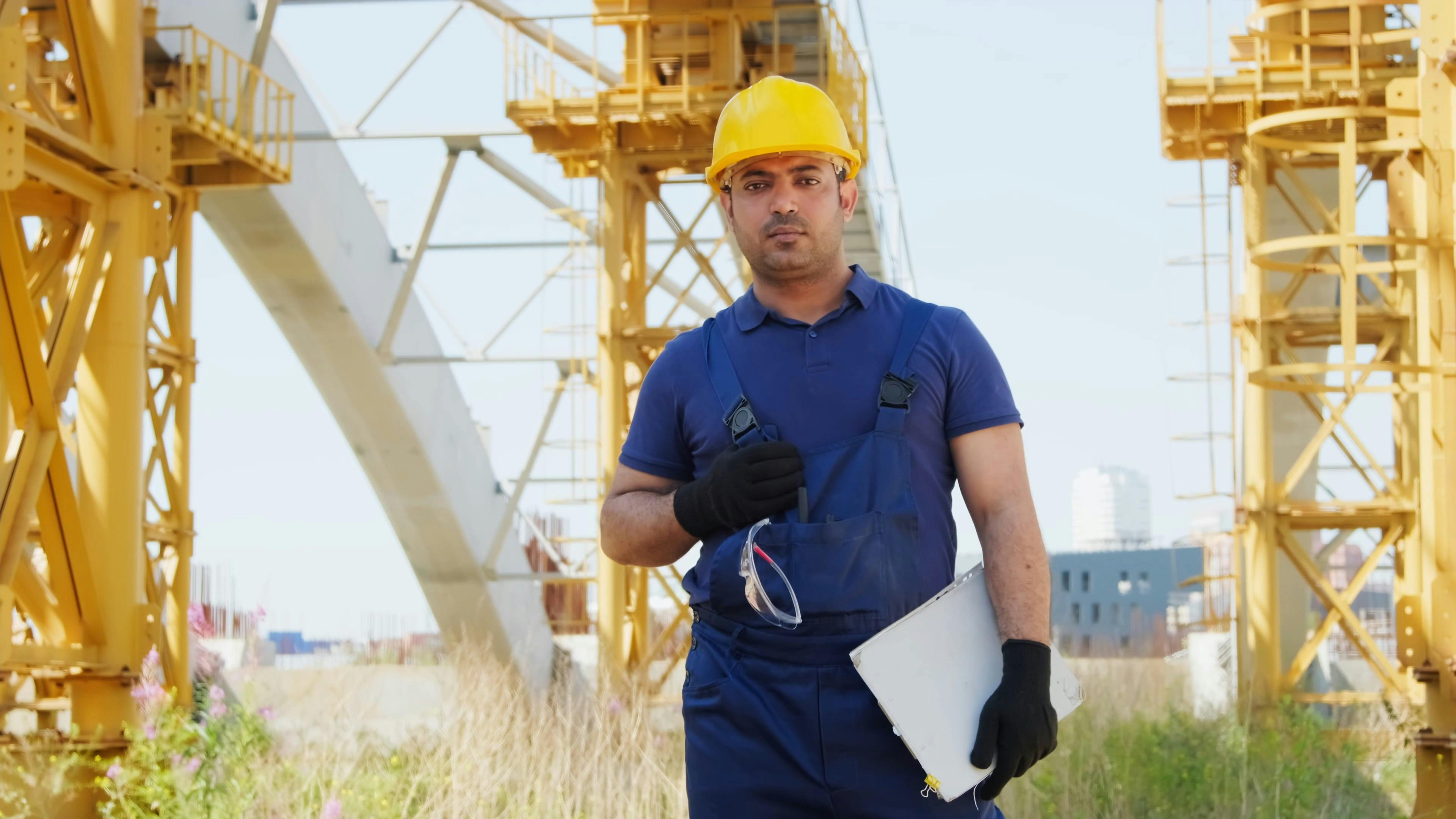 Construction Worker Looking at the Camera · Free Stock Video