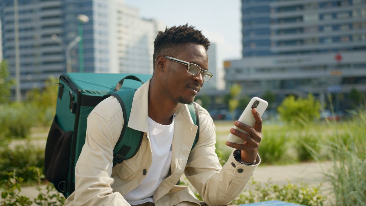 Delivery Man Using Remote Delivery Man Using His Smartphone Free Stock Video Footage, Royalty ...