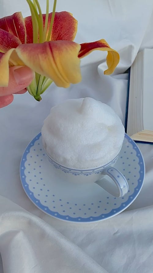 A Lily Being Placed in a Foamy Cup