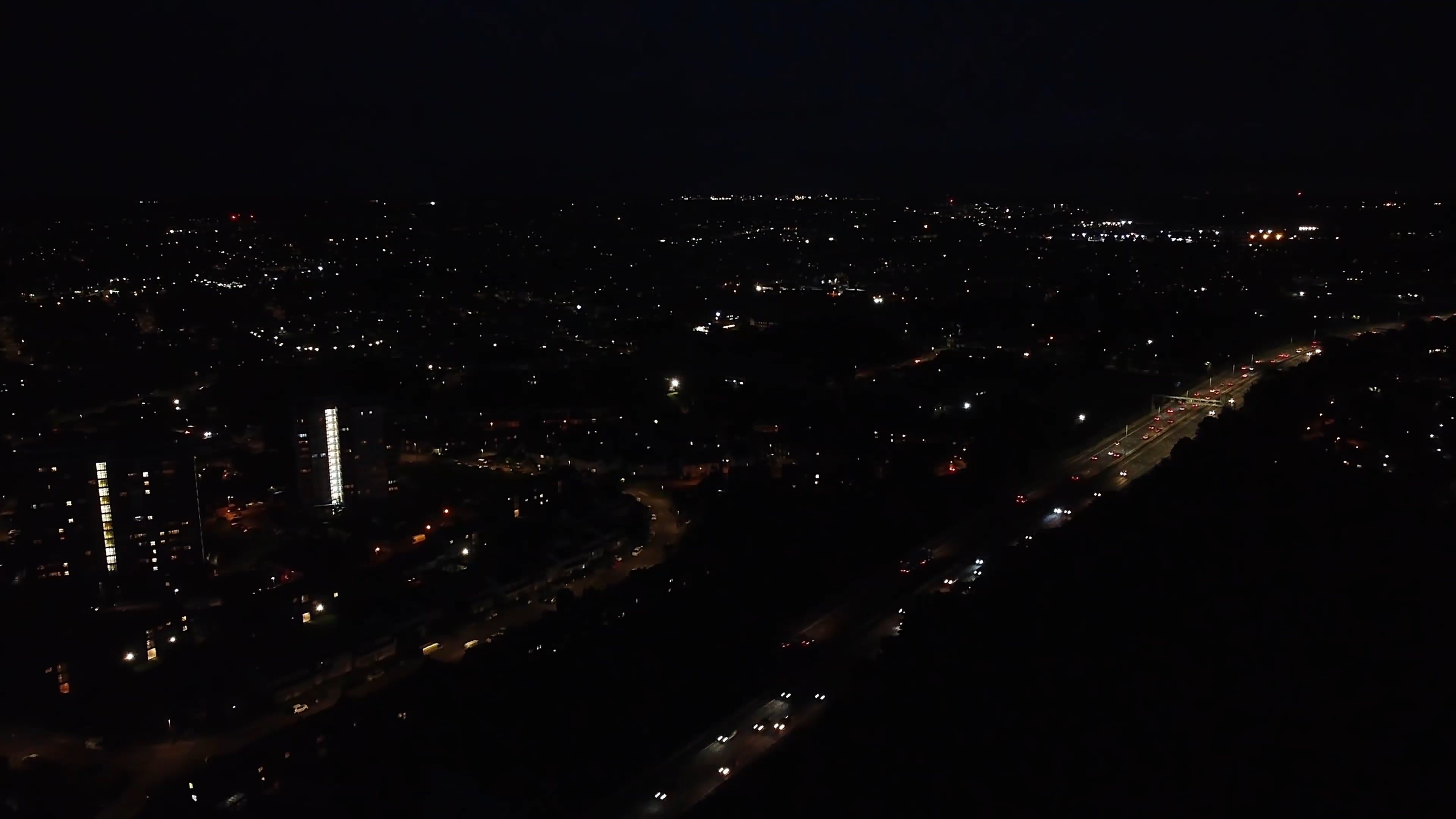 Drone Footage of a City at Night Free Stock Video Footage, Royalty-Free ...