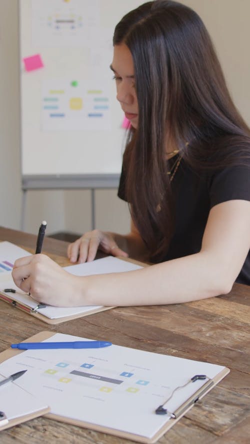 A Woman Working in an Office