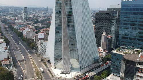 Aerial Footage of a Building in the City