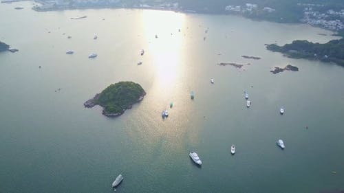 Drone Footage of Boats on the Sea