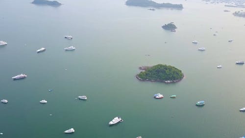 Aerial Footage of Boats on the Sea