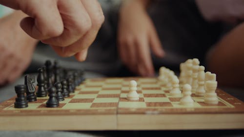 Close-Up Video of People Playing Chess