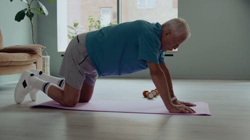 Elderly Man Working Out