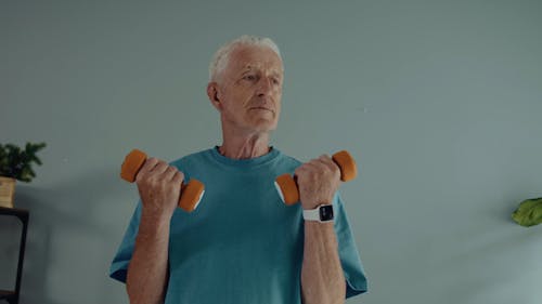 An Elderly Man Exercising