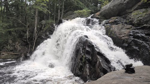 A Footage of Cascading Waterfalls