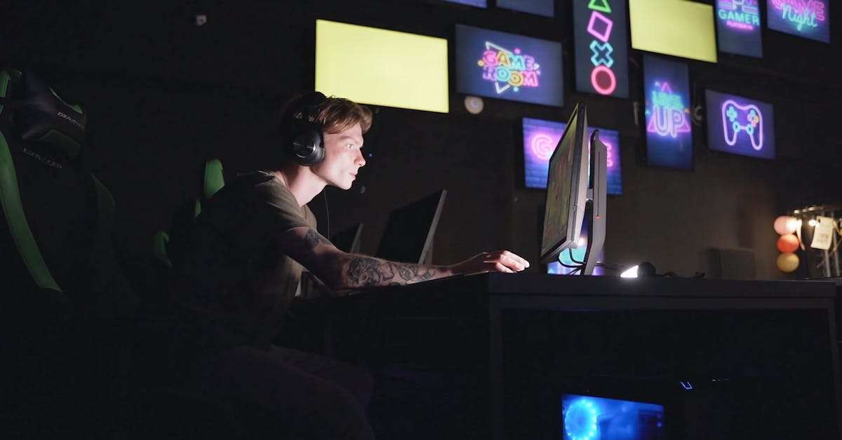 A Man Using Computer while Wearing Headset Free Stock Video Footage ...