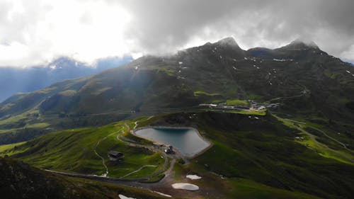 A Drone Footage of Green Mountains