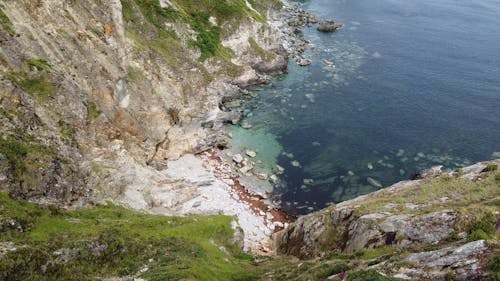 A Drone Footage of Clear Water on the Beach