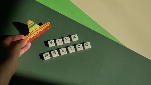 A Scrabble Tiles Surrounded with Paper Decorations