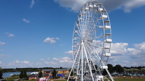 Aerial Footage of a Ferris Wheel
