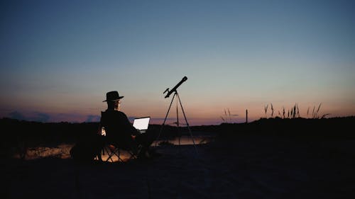 A Man Looking at the Evening Sky