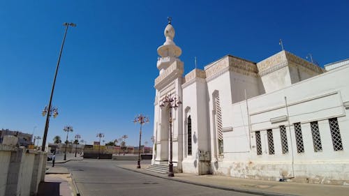 A Footage of a White Mosque