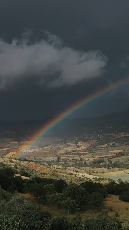 full rainbows in the sky