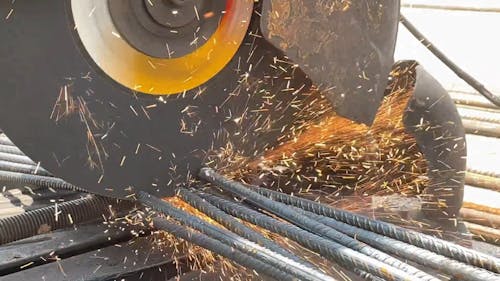 Close-up Video of a Cutting Metals