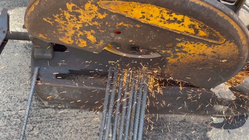 Close-up Video of a Cutting Metals