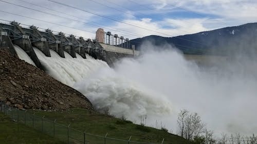 Time Lapse Footage of Strong Current of Water on a Dam