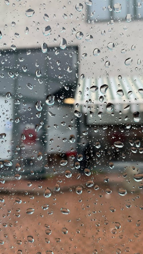 Raindrops on Glass Surface