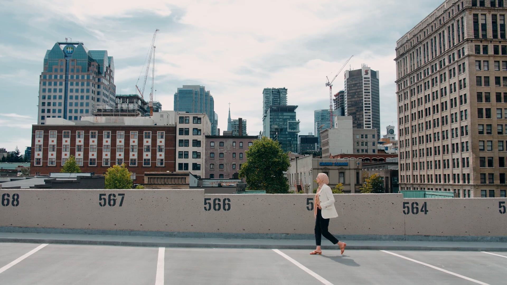 A Woman Walking on the Parking Area Free Stock Video Footage, Royalty ...