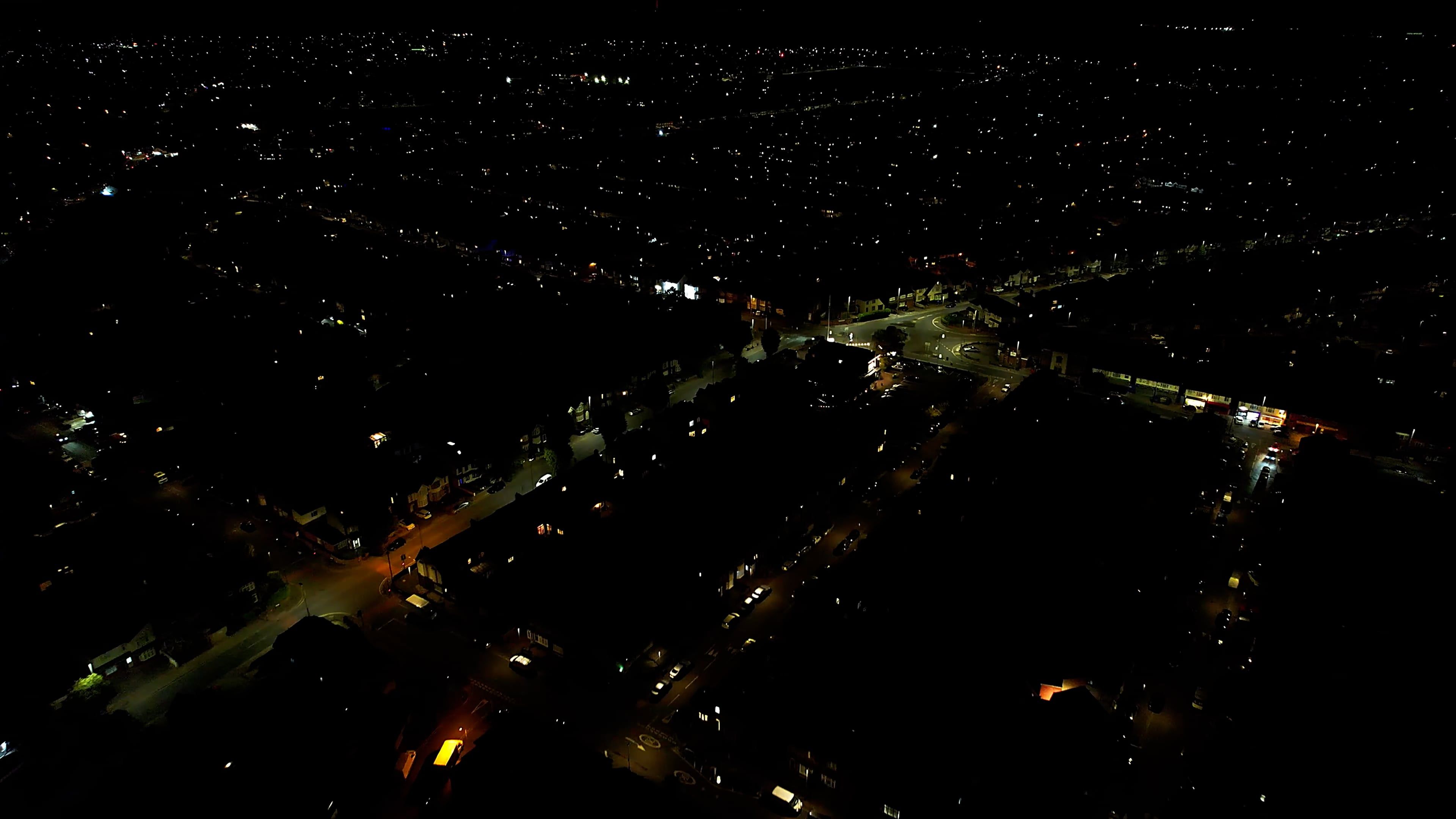 Aerial view of the city at night Free Stock Video Footage, Royalty-Free ...