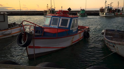 Fishing Boats Moored on the Harbor