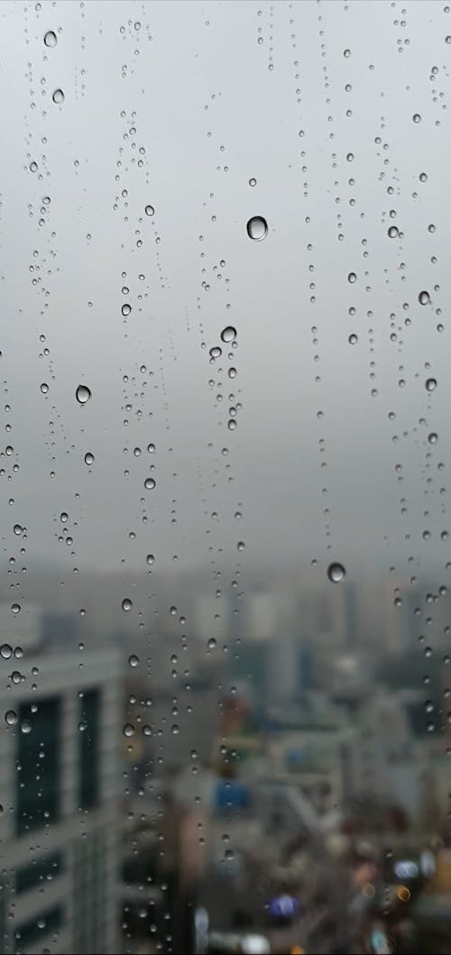 Raindrops on Glass Surface