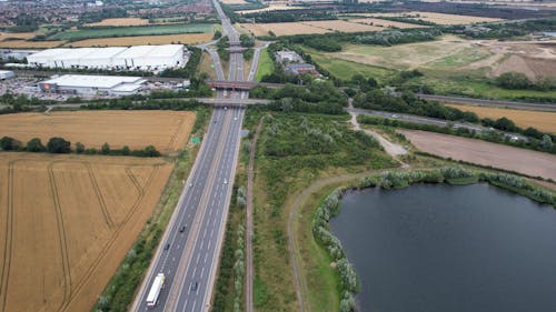 Drone Footage of a Road System in a Rural Area