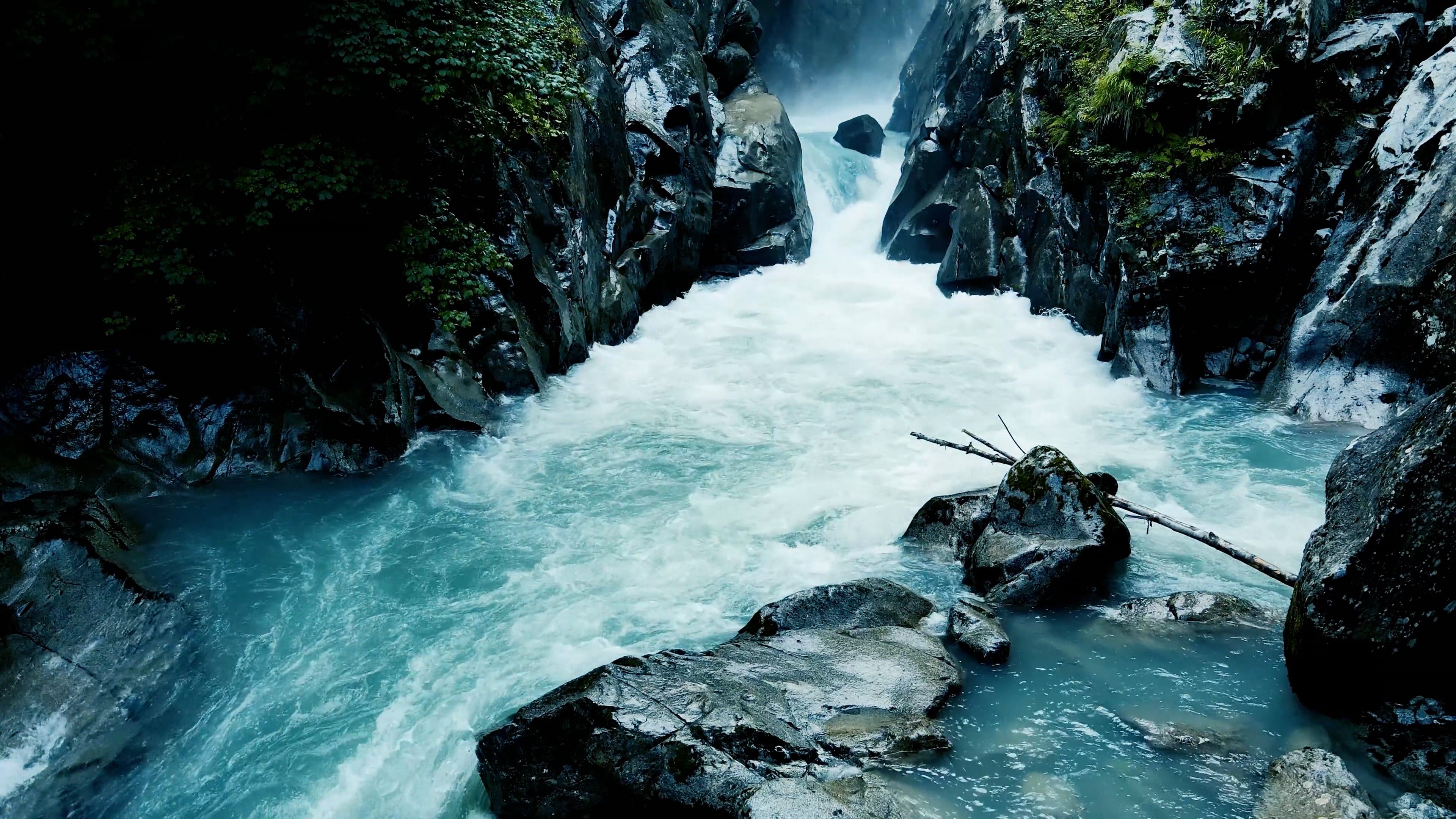 Drone Footage of a Waterfall and Trees Free Stock Video Footage ...
