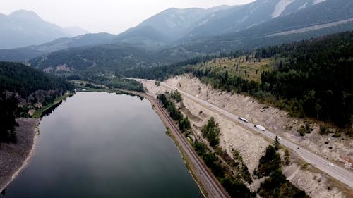 Aerial Footage of Cars on Highway