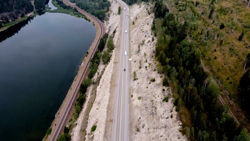 Aerial Footage of Cars on the Road