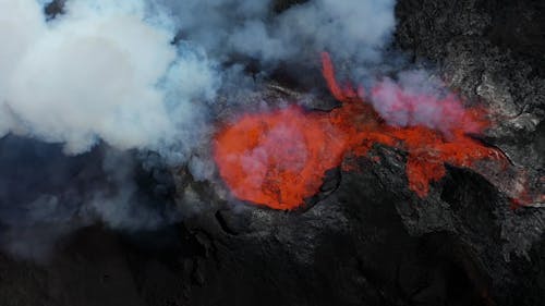A Volcano Erupting