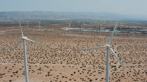 A Wind Farm at a Desert 