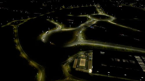 Drone Footage of Roads at Night