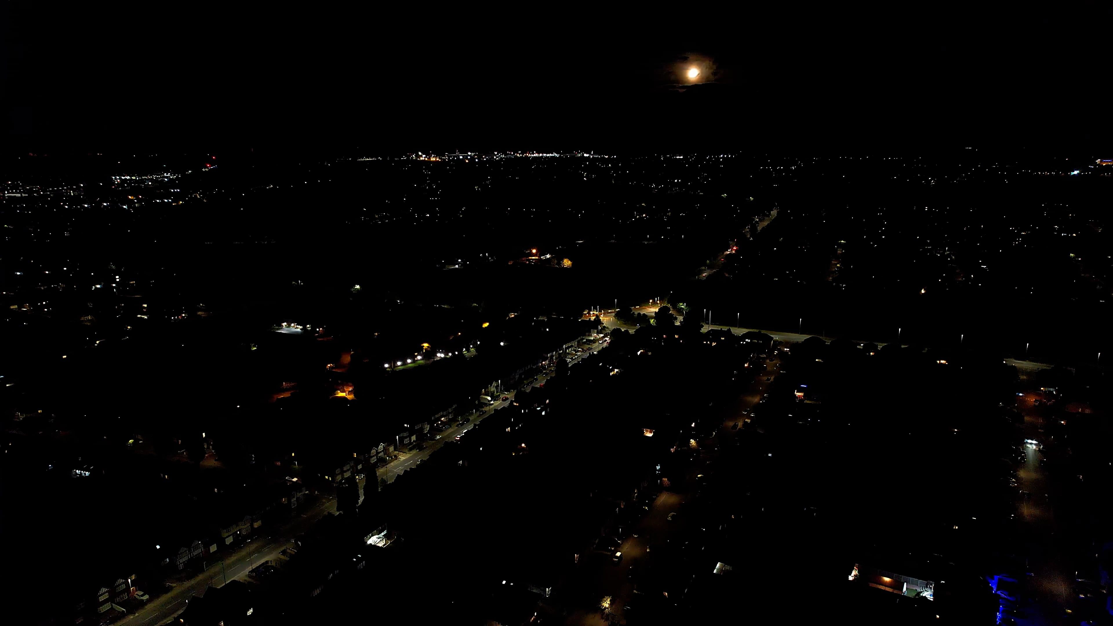 An aerial view of the city at night Free Stock Video Footage, Royalty ...