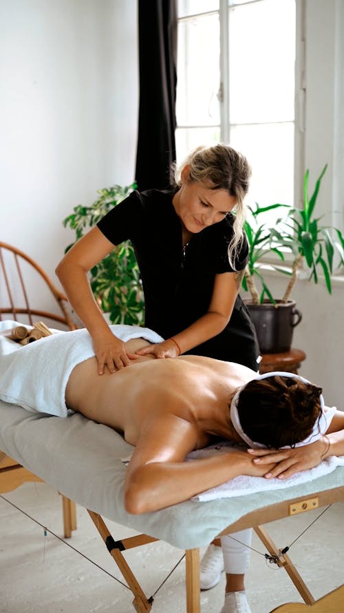 A Woman Getting a Body Massage 